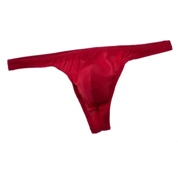 Men Pouch Ice Silk Briefs-Sport Thong Sexy Middle Waist Panties Underwear  Shorts