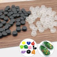 100pc Black Ornaments Back Piece Button Accessories Black Buckle Plastic Button Shoe Charm DIY For Kids Lightweight Buckles Part