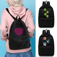 New backpack version Footprints printed female middle school student schoolbag casual back pack travel bag unisex youth backpack 【AUG】