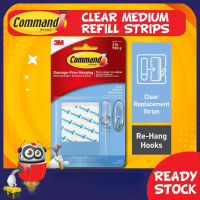 3M Command Clear Medium Refill Strips (900g) 9 Strips 17021CLR 17021CLR CLEAR MEDIUM REFILL STRIPS 9 STRIPS/PK