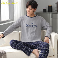 Autumn Winter New Pajamas for Men Plus Size L-4XL Boy Pajama Set Fashion Leisure Male Sleepwear Cotton Round Neck Pijamas Sets