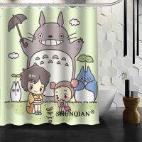 Custom Totoro Anime Shower Curtain 12 Hooks For The Bathroom High Quality Polyester Fabric Bath Curtain 3D Printing