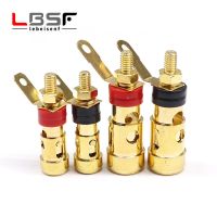 【CW】 2pcs/1pairs Gold-plated push-type small spring terminal speaker amplifier Spring self-locking socket Push-type