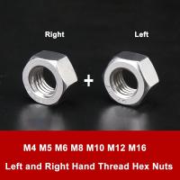 M4 M5 M6 M8 M10 M12 M16 Left and Right Hand Thread Hex Nuts kit 304 Stainless Steel Hex Hexagon Nut Nails  Screws Fasteners