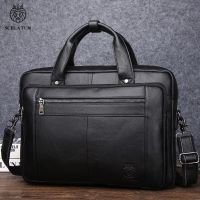 SCHLATUM Genuine Leather Bussiness Briefcases Black for Men luxury handbags Laptop Briefcase Bags 16 inch Office Computer bag