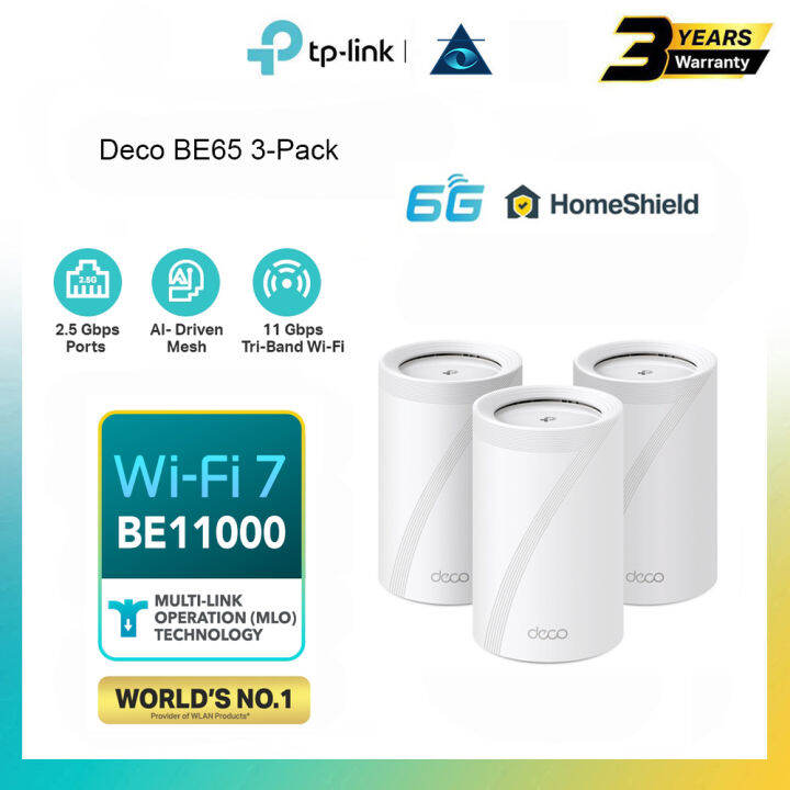 TP-Link Deco BE65 BE11000 Whole Home Mesh WiFi 7 System (1pack/2pack ...