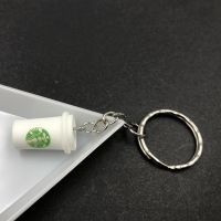 Fashion Creative Handmade Resin coffee Milk Tea cup Key Chains for Korean Minimalist Women Gift Key Chains Jewelry Wholesale