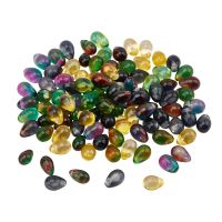 1Box Transparent Glass Beads Teardrop Mixed Color 9x6x5mm Hole: 1mm