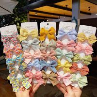 ✙✇∈ 5PCS/Set New Girls Cute Plaid Print Star Hairpins For Kids Children Sweet Headband Hair Clip Barrettes Fashion Bow Accessories