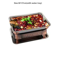 Commercial grilled fish stove stainless steel rectangular grilled fish dish alcohol charcoal grill seafood latte