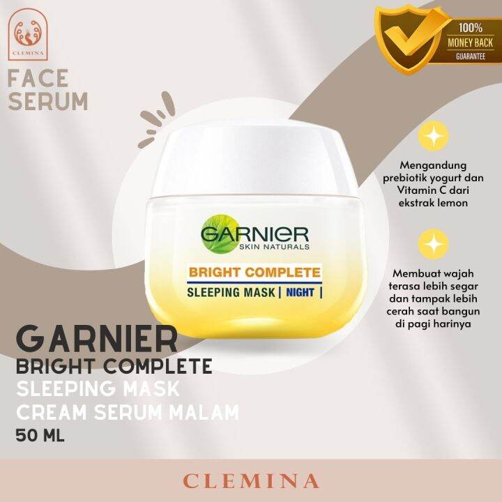 Garnier Bright Complete Night Yoghurt Sleeping Mask Krim Malam 50 ml