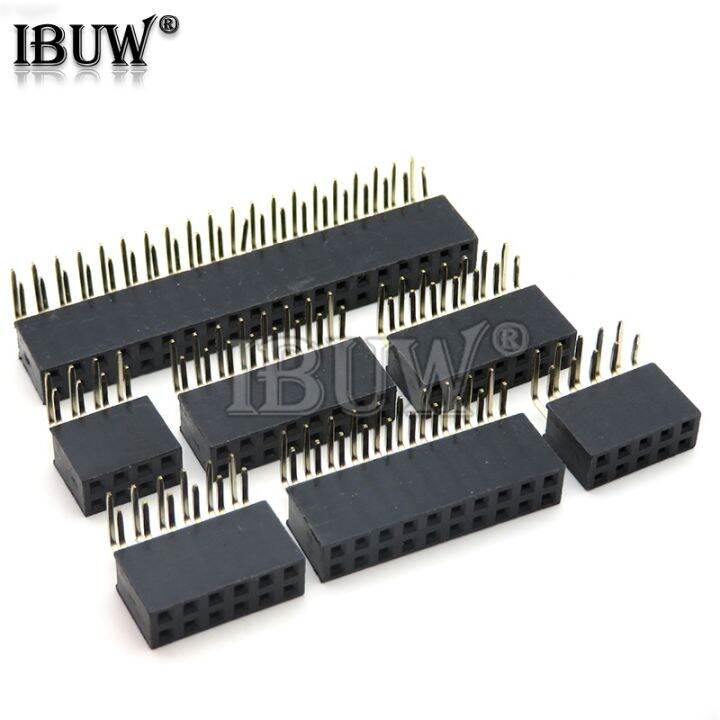 2.54mm R/A Double Row Female 2 40P PCB Board Right angle Pin Header ...