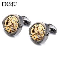 【YF】 Jin Ju Watch Movement Cufflinks For Men Immovable Steampunk Gear Mechanism Cuff Button Relojes Gemelos Hot Fashion Jewellery