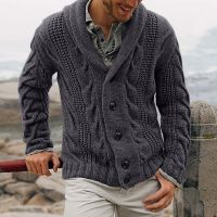 Mens Cardigan Thicken Slim Sweater Knitwear High Quality Autumn Korean Casual Mens