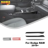 BAWA Soft Carbon Fiber Car Armrest Box Decoration Cover Trim Stickers for Dodge RAM 1500 2018 Car Interior Accessories