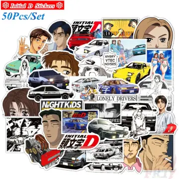 Initial D - Takumi Standing AE86 Manga Anime Style | Art Board Print