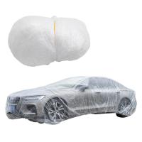 Universal Clear Car Cover With Elastic Band PE Plastics Clear Full Car Protective Shield Transparent Car Protective Covers With