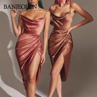 BANJEOLON  ฤดูร้อนผู้หญิงใหม่ สายคล้องไหล่เครื่องเทศเซ็กซี่ เอวจีบสีทึบ ชุดผิดปกติ HZFWC4543