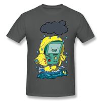 Adventure Time Men 100% Cotton T Shirt Graphic Plus Size BMO Rainy Day Oversized Tops