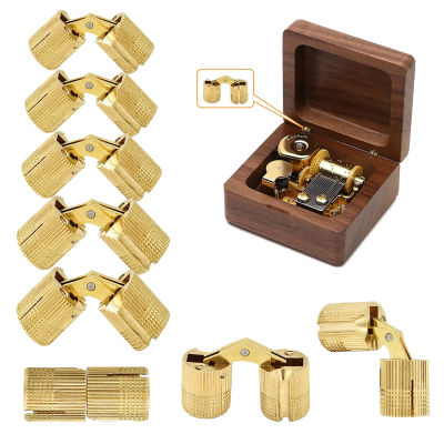 8mm Hidden Brass Barrel Hinges 4PCS, Concealed Box Hinges Invisible Furniture Hinges 180 Degree Opening Angle Cabinet Hinges for DIY Jewelry Box Hand Craft