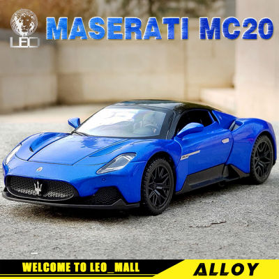 LEO 1:32 Maserati MC20รถโลหะ Diecast รุ่นของเล่นซีนอัลลอยดึงถอยหลังรถของเล่นสำหรับเด็กผู้ชายสำหรับเป็นของขวัญเด็ก826