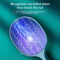 Indoor Electric Bug Zapper Racket Mosquito Fly Killer Zapper Mosquitoes Lamp Racket Rechargeable Electric Fly Swatter