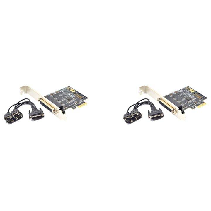 2X PCIE Serial Port Card Pcie to 4 Serial Port RS232 9Pin Industrial