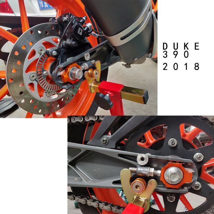 อุปกรณ์บล็อคอะลูมิเนียม-cnc-สีส้มสําหรับ-for-ktm-duke-125-200-390-2013-2014-2015-2016-2017-2018-motorcycle-chain-adjusters-blockers