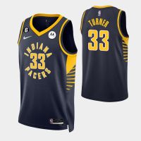 Indiana Pacers 33 Myles Turner 2022-23 Icon Edition Black Jersey