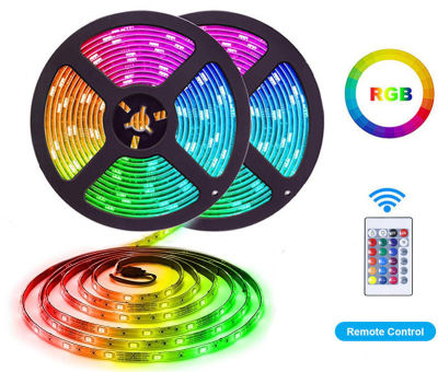 5เมตร/10เมตร2835RGB ไฟ LED แถบการควบคุมระยะไกล16สีกันน้ำเติบโตไฟ LED แถบแสงที่มีความยืดหยุ่นด้วยเทปอุปทานเสียบสำหรับกล