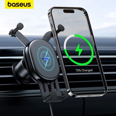 Baseus Car Phone Holder Wireless Charger Car Charger for Air Vent Mount Fast Charging For iPhone 12 13 14 Support Xiaomi Huawei Car Mounts