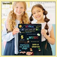 VERMILL วันแรกและวันสุดท้าย กระดานโรงเรียนกระดาน ไม้สำหรับไม้ แบบสองด้าน สัญลักษณ์วันเปิดเทอม1st เด็กชายเด็กหญิง กระดานดำกลับไปโรงเรียน โรงเรียนในโรงเรียน