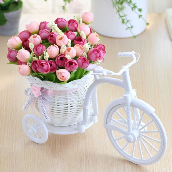 artificial-flowers-silk-roses-rattan-bike-vase-plastic-bicycle-desktop-decorative-rose-bonsai-plant-outdoor-home-office-decor