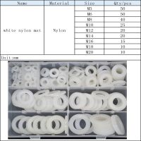 240/350 Buah Set Mesin Cuci Datar Plastik Nilon Putih PGM M12M14M16 M18 M20 Gasket Anti Bocor Isolasi Mesin Cuci Plastik