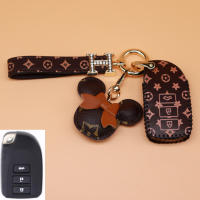 รถสำหรับ Toyota Hilux Camry Innova Altis Smart Key Leather Car Key Cover