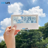 KBXLiFE Weather Station นาฬิกาไร้สายเครื่องวัดอุณหภูมิกลางแจ้งในร่มนาฬิกาตั้งโต๊ะพร้อมนาฬิกาปลุกเลื่อนอุณหภูมิและความชื้น