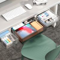 Self Stick Pencil Tray Office Under Desk Drawer Table Hidden Storage Box Stationery Organizer Boxes For Pens Notebook Drawer Box