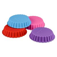 Silicone Tart Molds Mini Quiche Molds Non-stick Round Fluted Flan Pan With Loose Bases Cake Mold Cake Tools