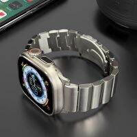 Solid Titanium Strap For Apple Watch 8 Ultra 49mm Band 8 7 SE 6 45mm 44mm 42MM Luxury Bracelet For iWatch Series 8 6 5 4 3 se Straps