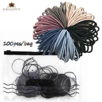 100Pcs 4.5CM Thin Elastic Rubber Bands Basic Headwear Tie Gum Hair Accessories