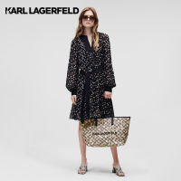 Karl Lagerfeld - FLORAL-PRINT SILK DRESS ชุดเดรส 221W1303