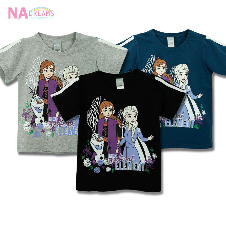 disney-เสื้อยืดคอกลม-เด็กเล็ก-frozen-โฟเซ่น-ผ้า-cotton-ผสม-spandex-เสื้อยืด-คอกลม-เสื้อคอกลม-nadreams