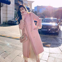 2021 women winter thick warm elegant pink faux fur coats female turn down collar fariy wool coats lady botton outerwear