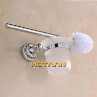 Luxury Towel Rack Wall Mounted Bathroom Accessories Set Ceramic Stainless Steel Bath Hardware Sets Chrome Toilet Brush Holder