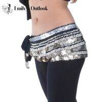 hot【DT】 Belly Hip Scarf With Coins 338 Wrap Skirt Heavy Nosiy Dancing Waist Chain Costume Show