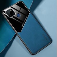 สำหรับเคสโทรศัพท์ Realme V3หนังหรูหราสีอะคริลิคตัดกันเพื่อซ่อนกล้อง Alas Magnetik ป้องกันการกระแทกฝาหลัง