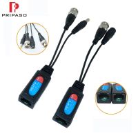 4 Pair Passive Video Balun BNC to RJ45 Adapter with Power Full HD 1080P-5MP Surveillance Security Camera Ethernet Cable