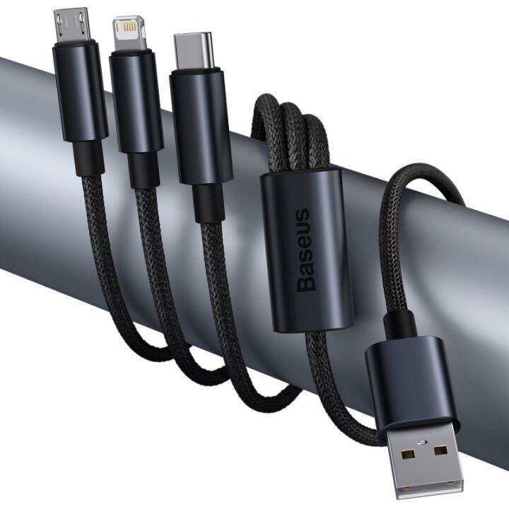 baseus-3-in-1-สายเคเบิล-usb-type-c-สําหรับ-samsung-xiaomi-mi-9-สายเคเบิล-สําหรับ-i13-12-11-สายชาร์จโทรศัพท์-micro-usb-สายเคเบิลข้อมูล