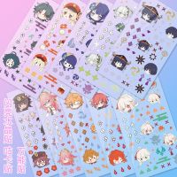 Genshin Impact Gooka Stickers Crystal Sticker Hand Account DIY Yae Miko Kamisato Ayaka Beelzebul School Supplies Decoration Girl