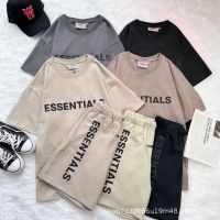 Spot Reunion Line Essentials Niche American -Style Loose Men And Women Pure Cotton Short -Sleeved T -Shirt Couple Shorts